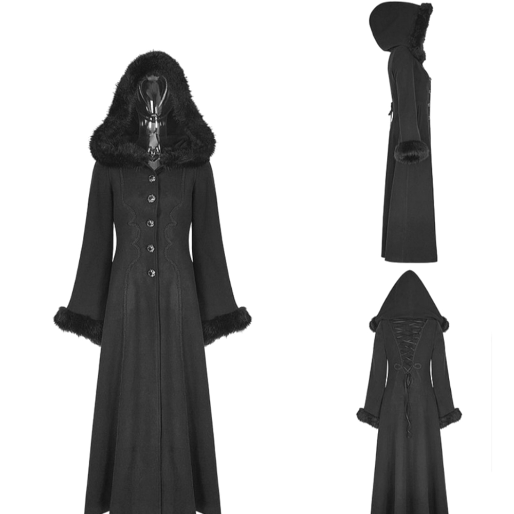 Punk Rave Coat, Size Size Large, Black